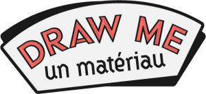 draw me un matÇriau logotype blanc sur couleur sans fond